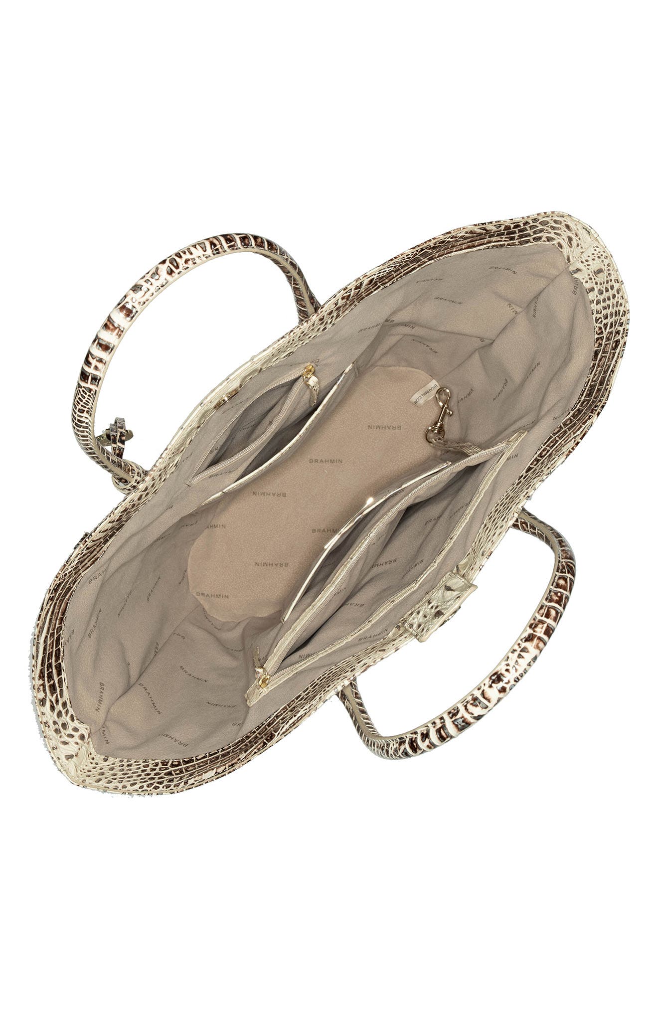 Brahmin Mira Croc Embossed Leather Tote, Alternate, color, 