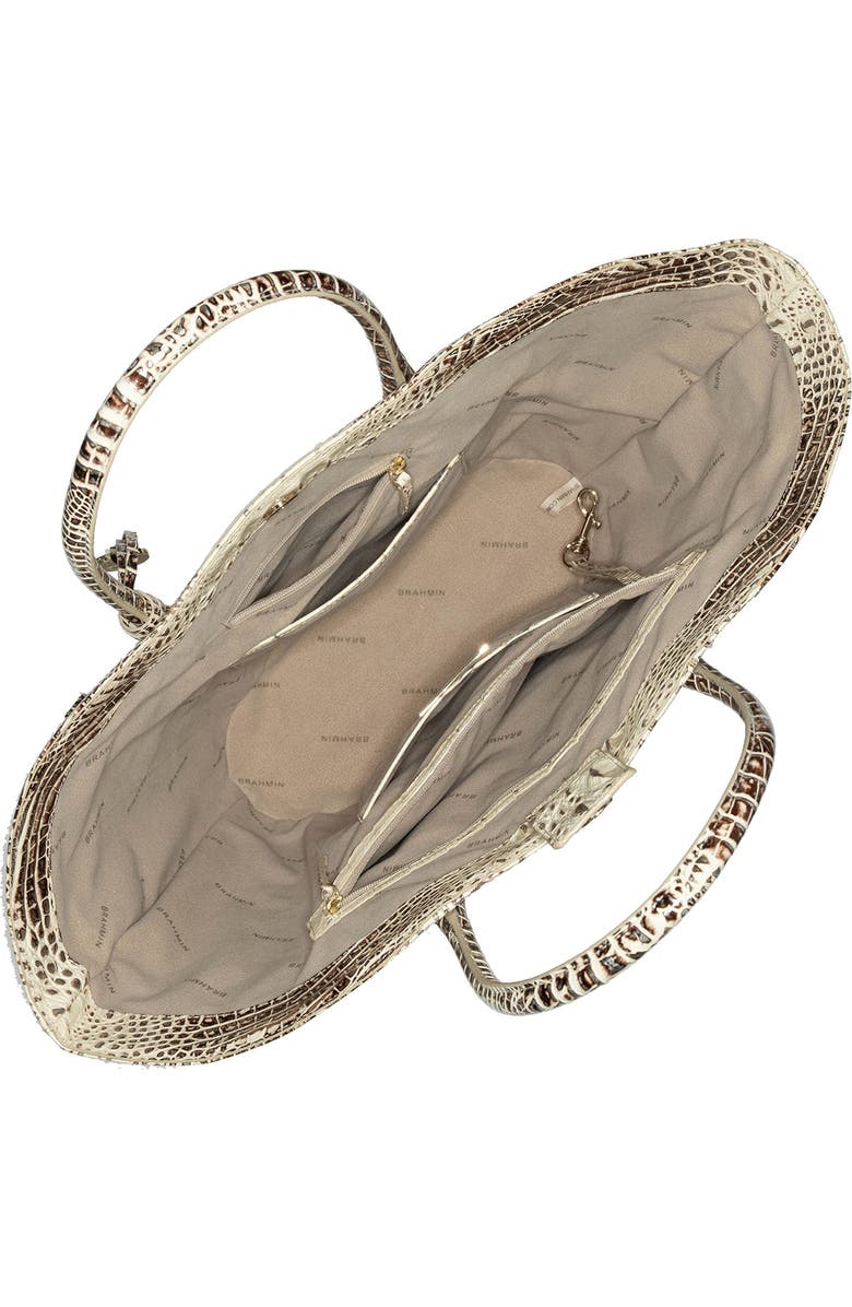 Brahmin Mira Croc Embossed Leather Tote, Alternate, color,