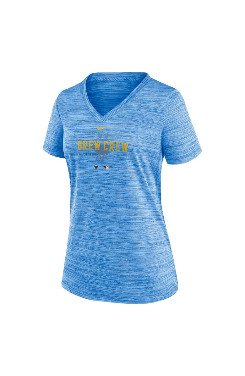 Nike Women's Nike  Powder Blue Milwaukee Brewers City Connect Velocity Practice Performance V-Neck T-Shirt, Alternate, color, 