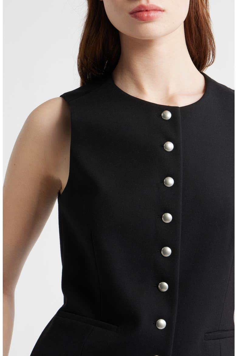 Irina Ponte Knit Longline Vest, Alternate, color, BLACK