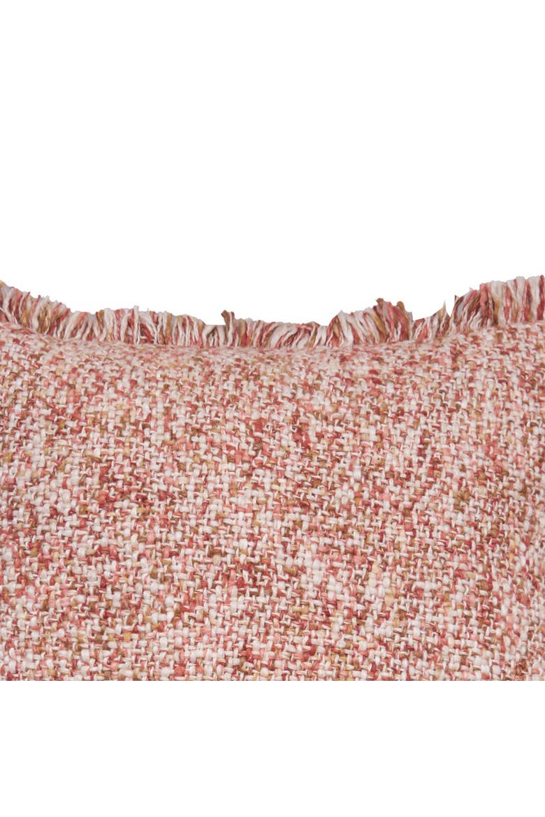 Rust Fringed Cotton Blend Accent Throw Pillow 18" x 18", Alternate, color, Red