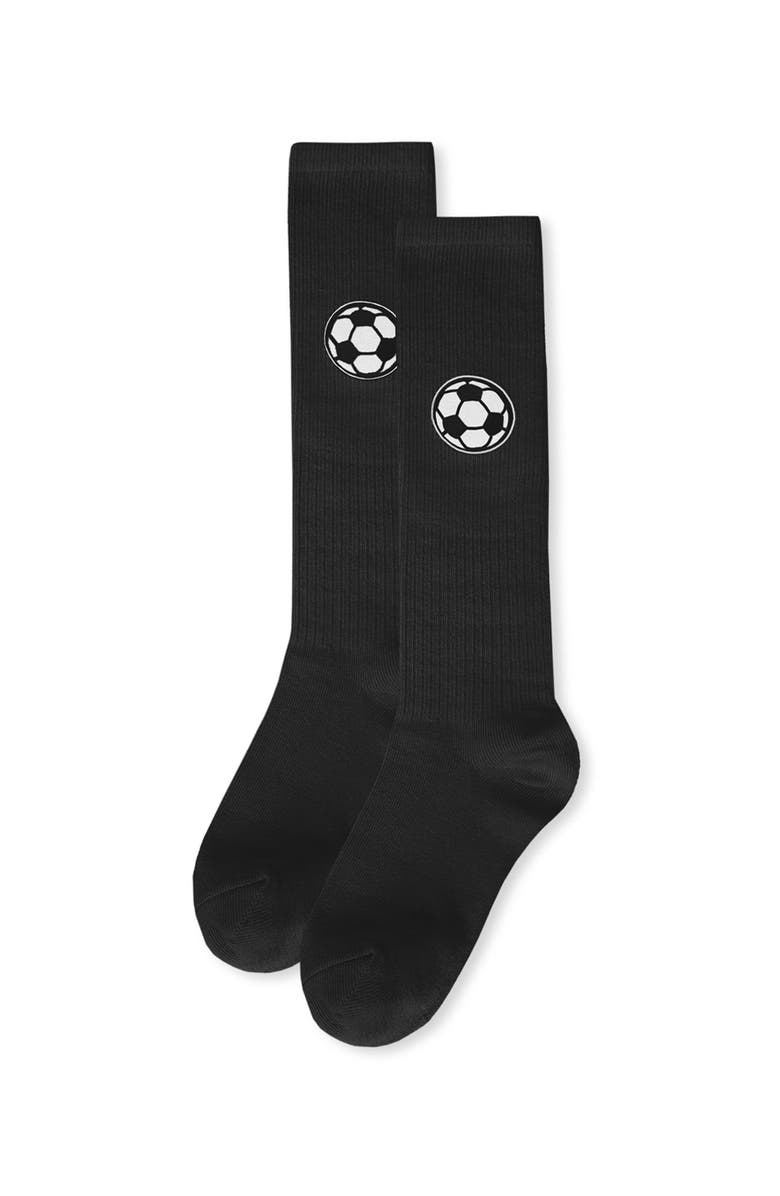 MeMoi Soccer Lover Knee High Socks, Alternate, color, Black