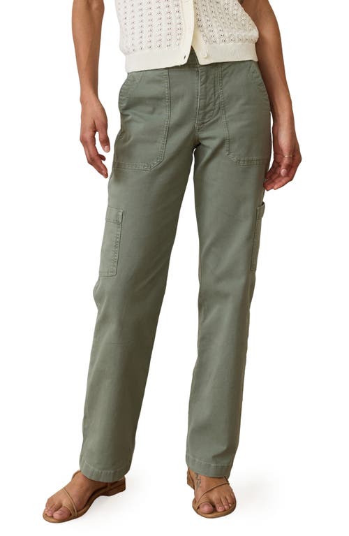 Marine Layer Aria Straight Leg Cargo Pants In Vintage Olive