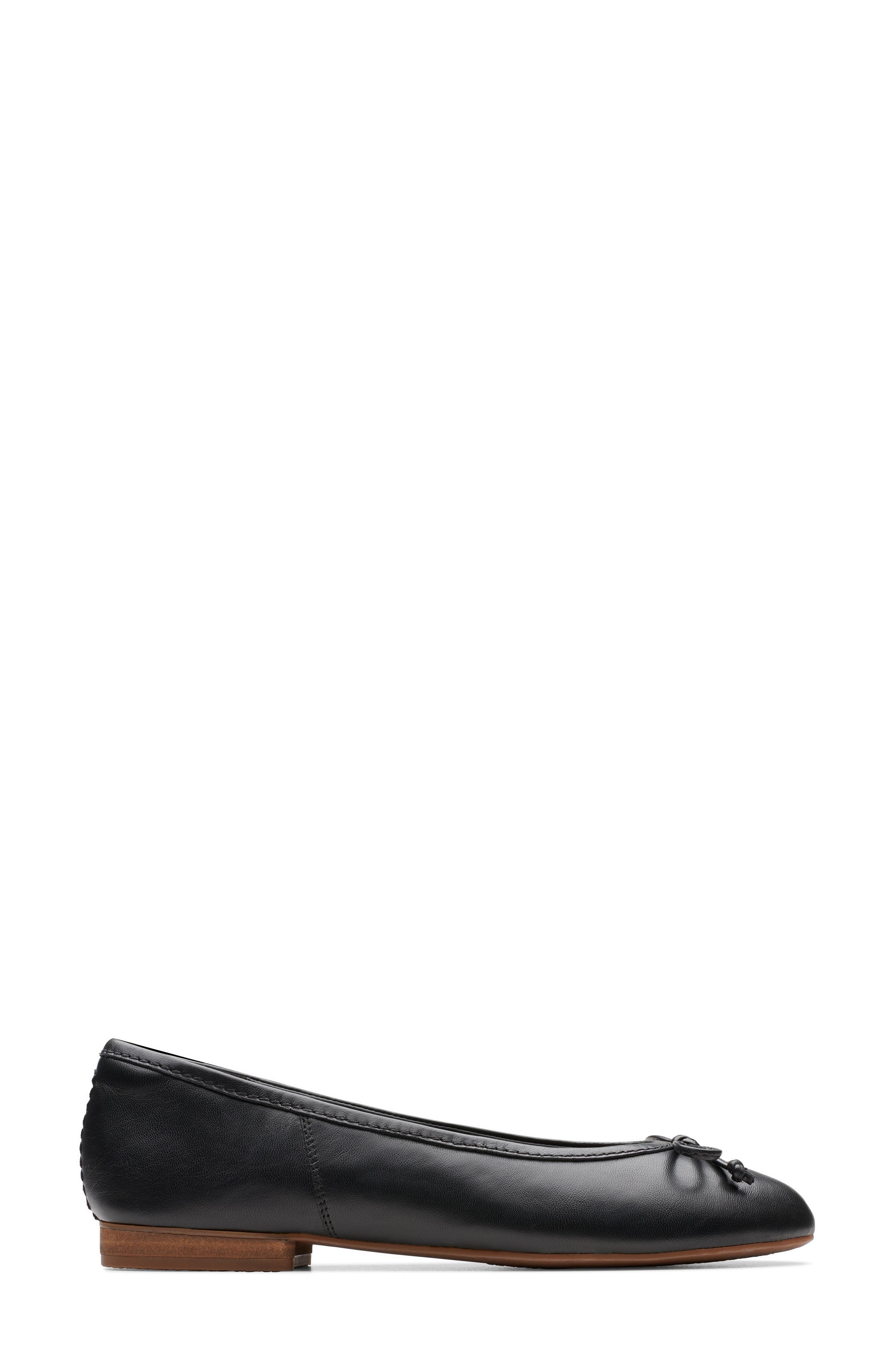 Clarks<sup>®</sup> Fawna Lily Ballet Flat, Alternate, color, Black Leather