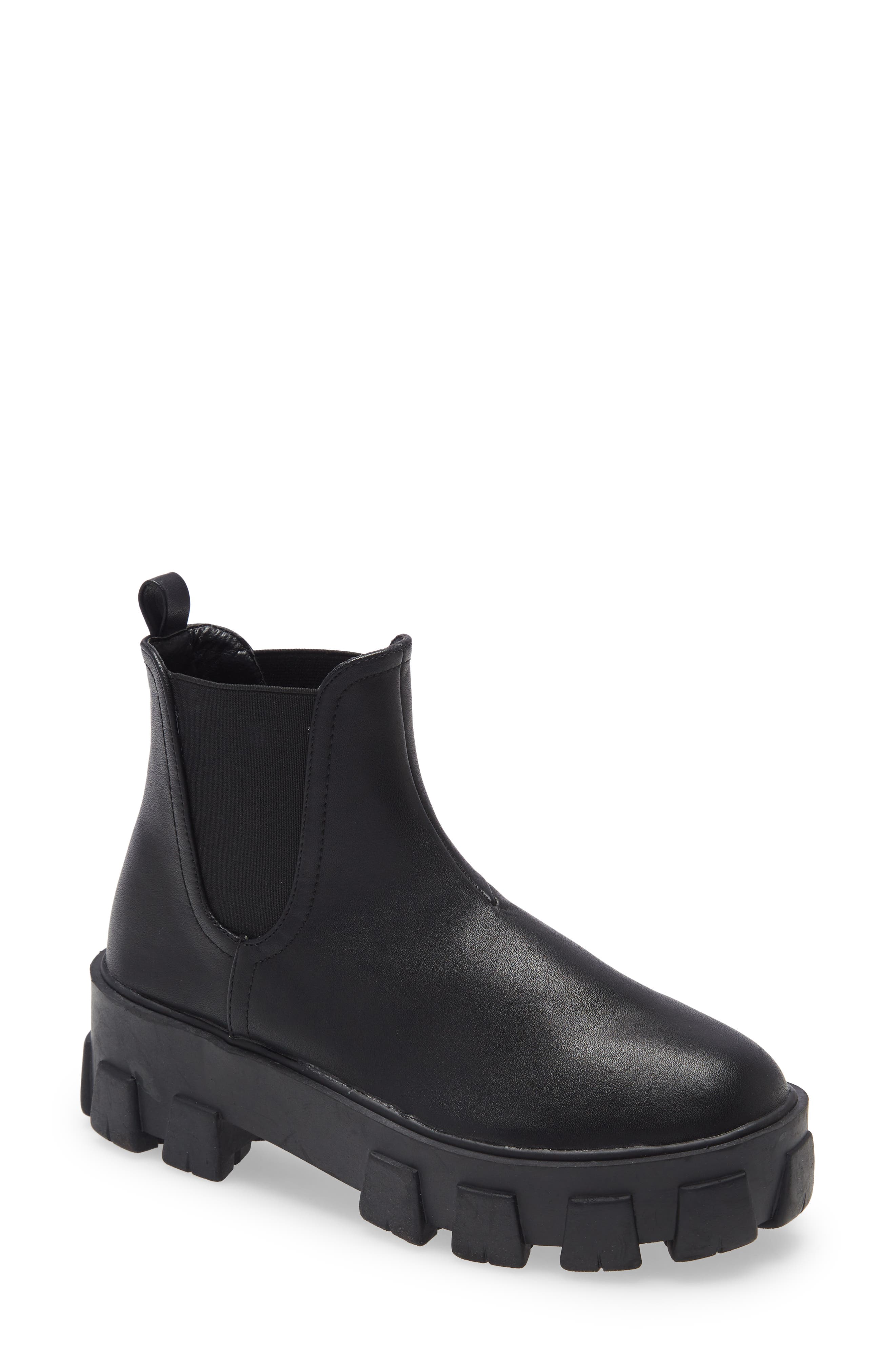 Xanthos Lug Chelsea Boot, Main, color, BLACK CROC LEATHER