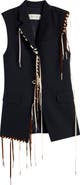 Dries Van Noten Bimbila Whipstitched Sleeveless Wool Blazer