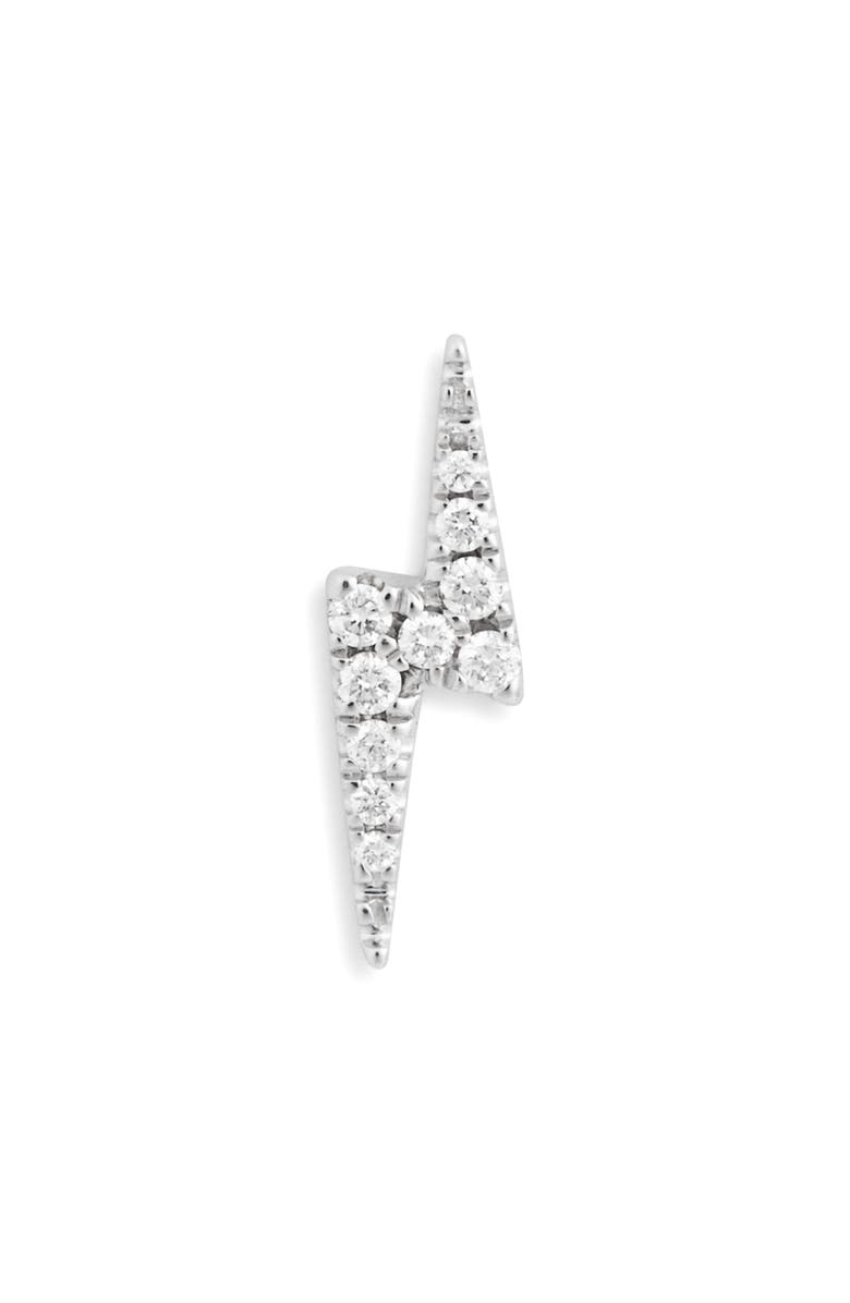 MARIA TASH Diamond Lightning Bolt Single Stud Earring, Alternate, color, White Gold
