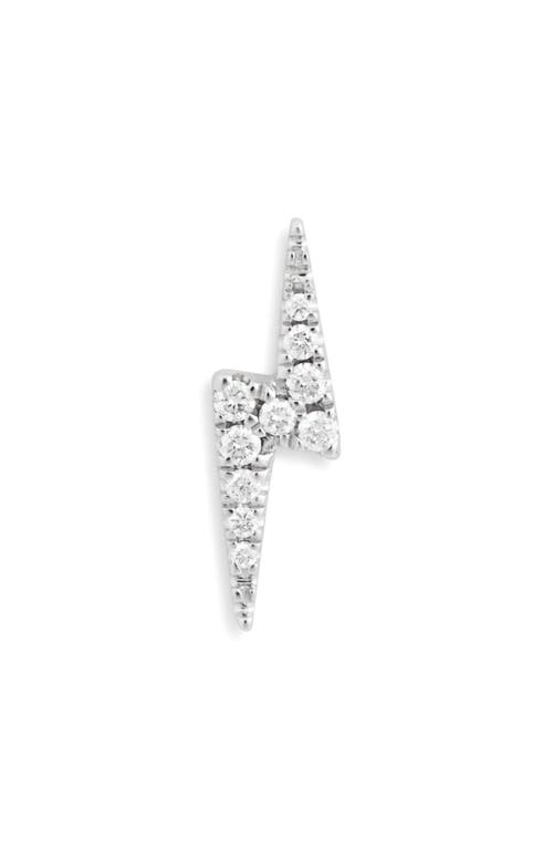 Shop Maria Tash Diamond Lightning Bolt Single Stud Earring In White Gold