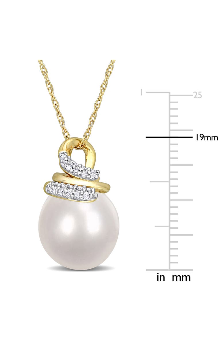 Julianna B. Cultured Pearl & Diamond Swirl Necklace, Alternate, color, South Sea Pearl/10K Gold