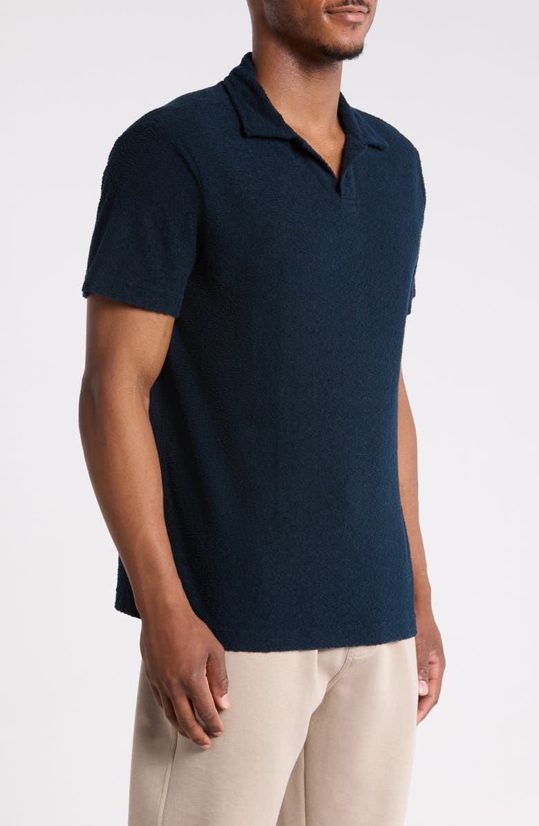 Reigning Champ Johnny Collar Cotton Terry Cloth Polo, Alternate, color, Navy
