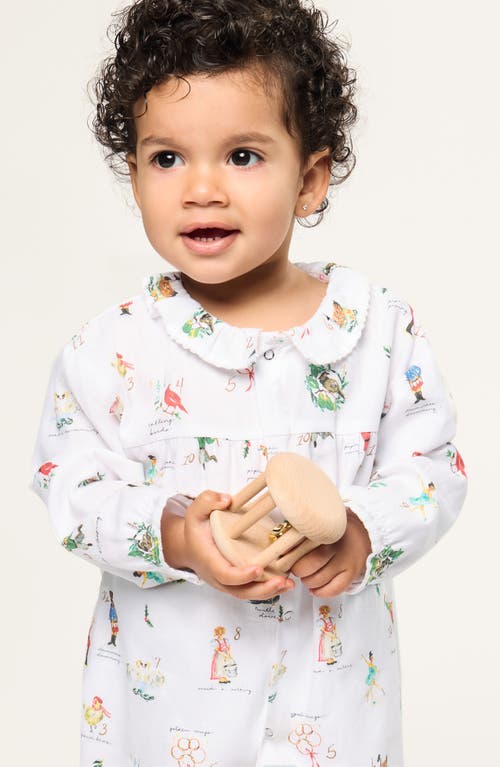 Petite Plume Madeline 12 Days Of Christmas One-piece Brushed Twill Pajamas In Multi