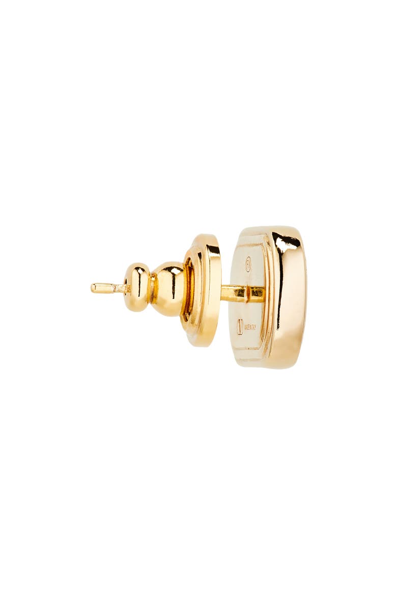 VLOGO Ovalette Enamel Stud Earrings, Alternate, color, ORO/ ROSA