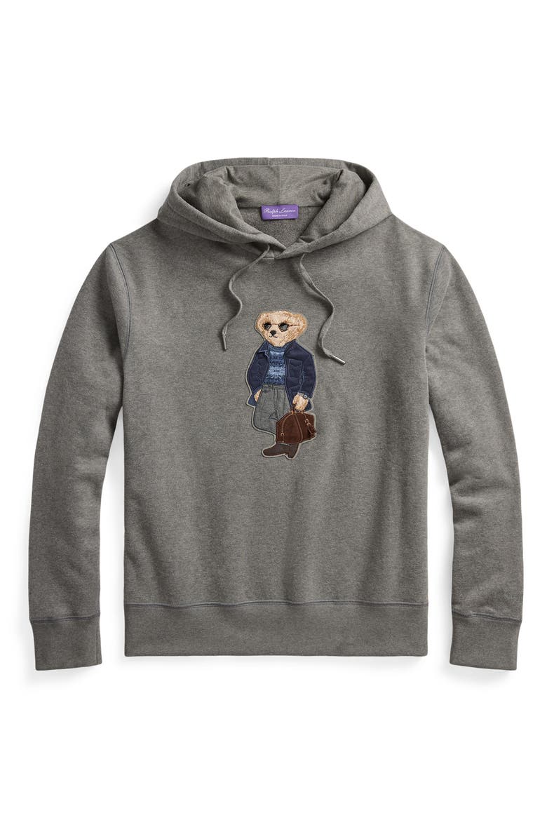 Ralph Lauren Purple Label Polo Bear Appliqué Hoodie, Alternate, color, 