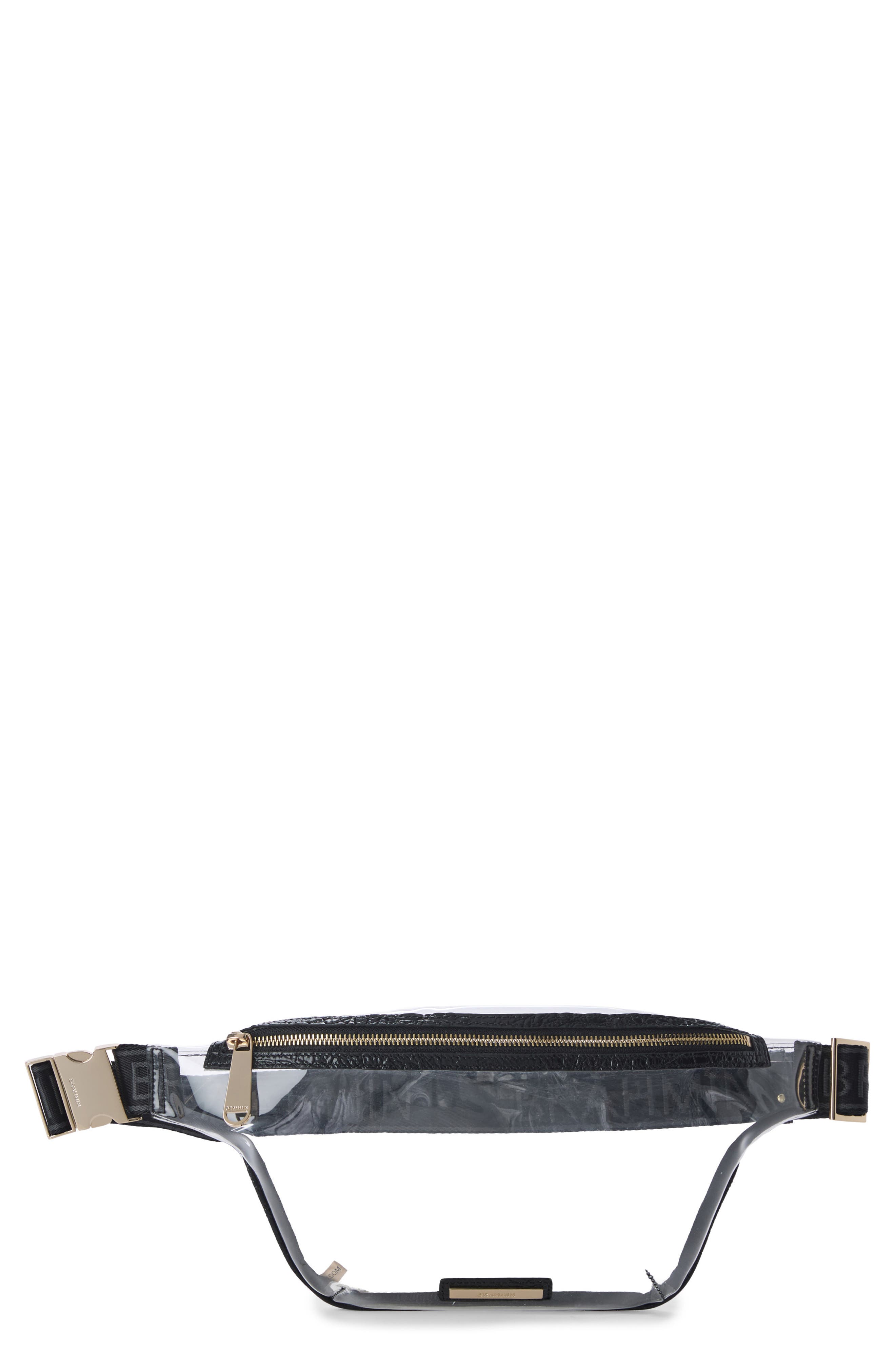 Harker Clear Leather Trim Belt Bag, Main, color, BLACK
