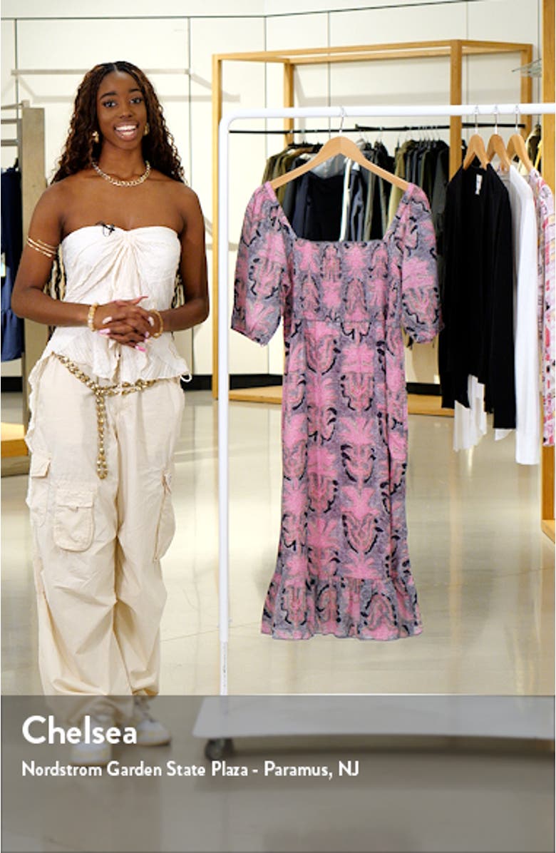 Petal Patch Smocked Midi Dress, sales video thumbnail