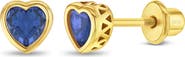 In Season Jewelry Heart CZ Bezel Girl Earrings