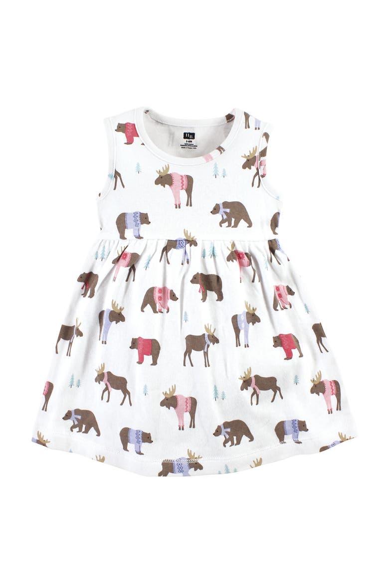 Cotton Dress and Cardigan Set, Alternate, color, Pink Moose Bear