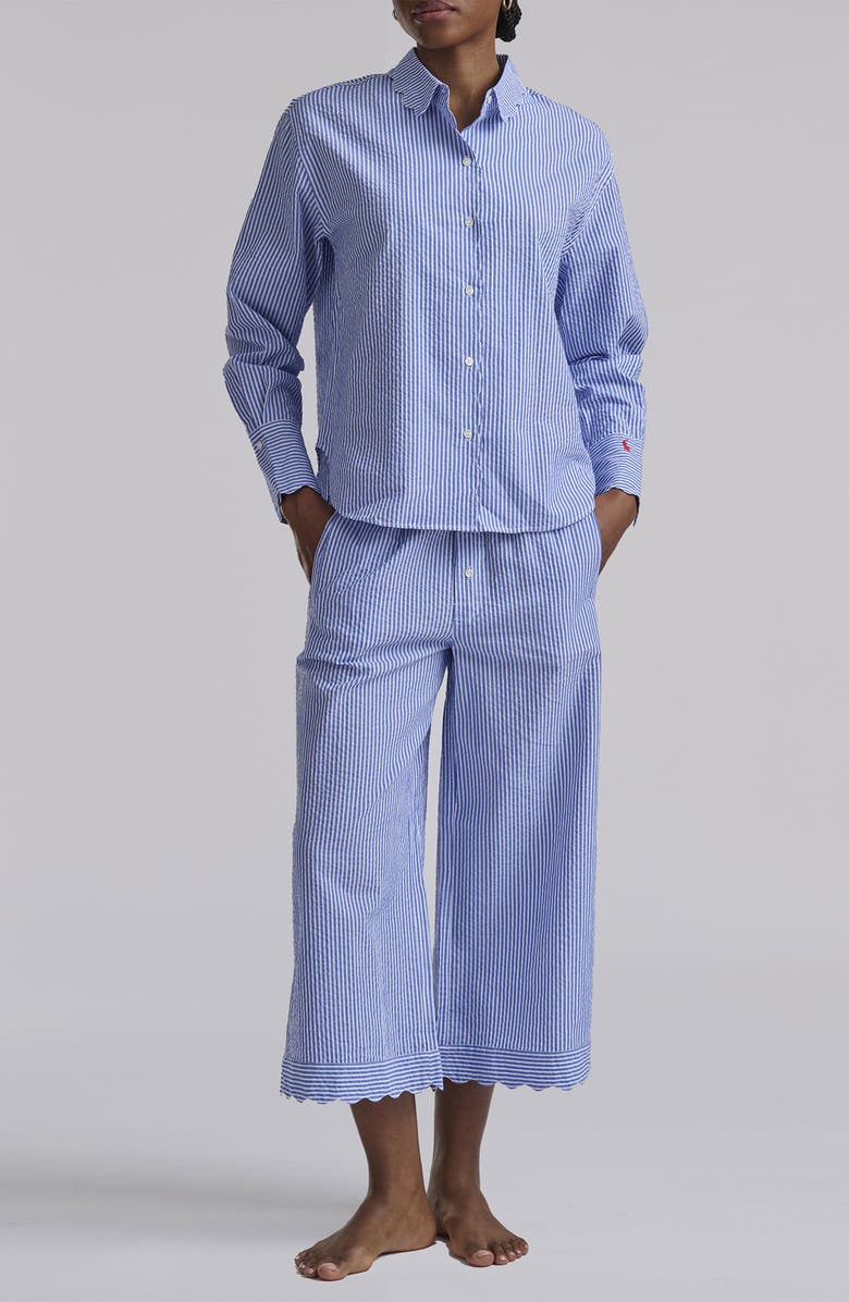 Polo Ralph Lauren Scallop Long Pajamas, Main, color, Amparo Blue