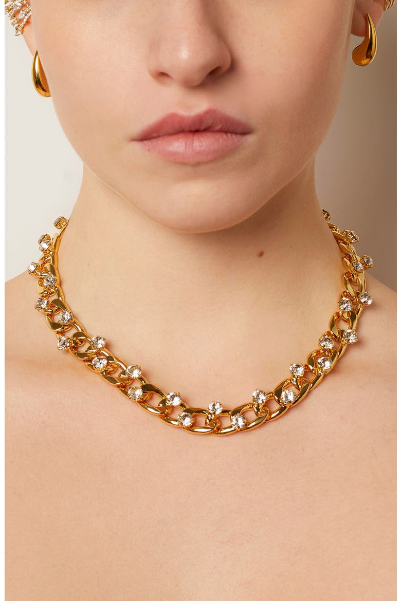 Galaxy 18k Gold Plated Cubic Zirconia Necklace, Alternate, color, GOLD