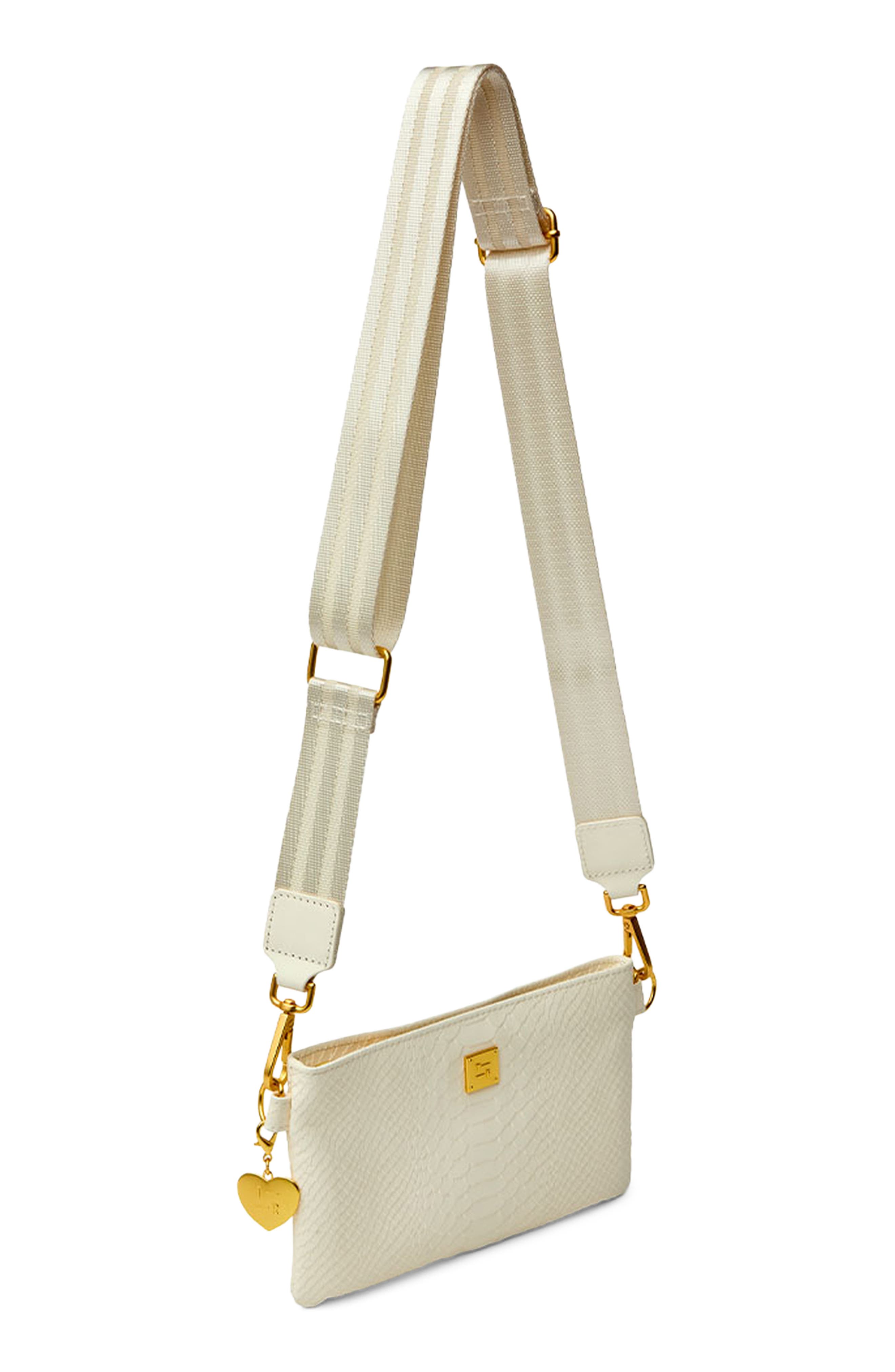 Almost Famous Quilted Leather Crossbody Bag, Alternate, color, CREAM PYTHON LEATHER