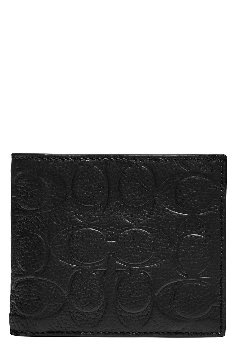 3-in-1 Signature Leather Wallet, Main, color, BLACK