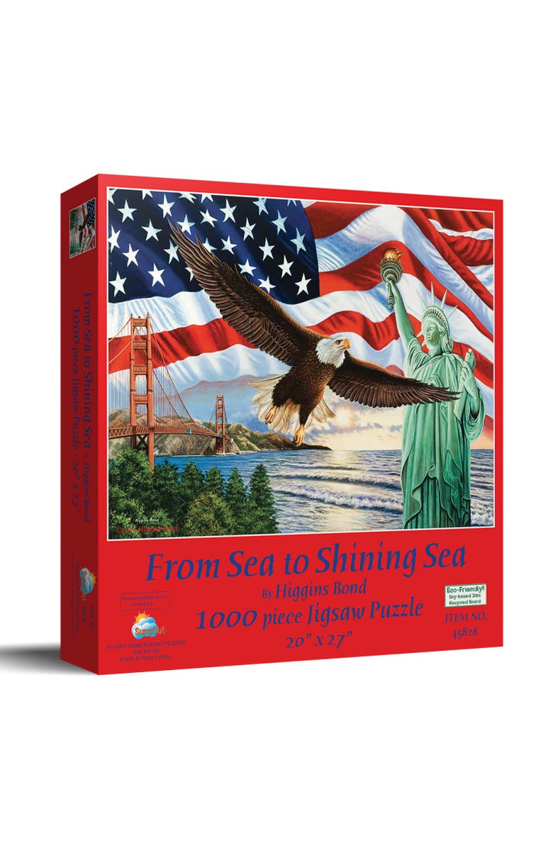 Sunsout From Sea to Shining Sea 1000 piece Jigsaw Puzzle for Adults, Main, color, Multicolor