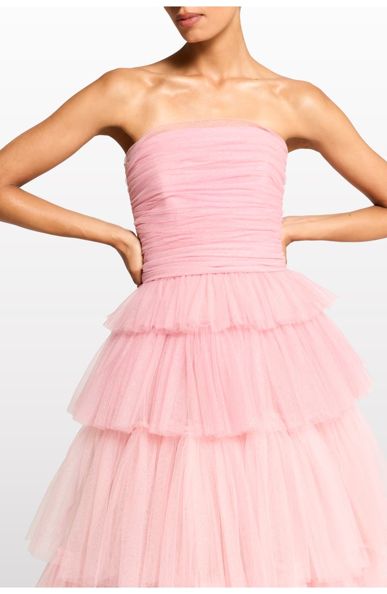 Jenny Packham Adore Tiered Bow Gown, Alternate, color, Blossom Ombre