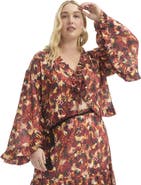 June & Vie Ruffle Tie Front Top