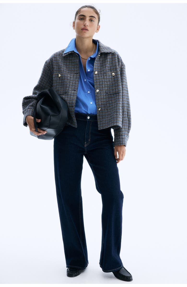 H&M Oversized Jacket, Alternate, color, Gray/Checked