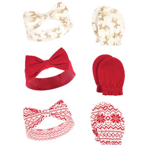 Cotton Headband and Scratch Mitten Set