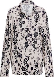 Agua Bendita Keshia Batik Embroidered Cover-Up Shirt