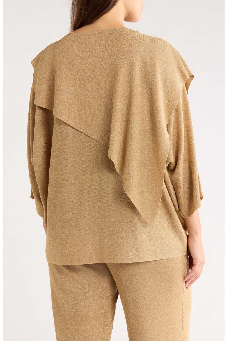 Asymmetrical Cape Sweater, Alternate, color, LIGHT GOLD