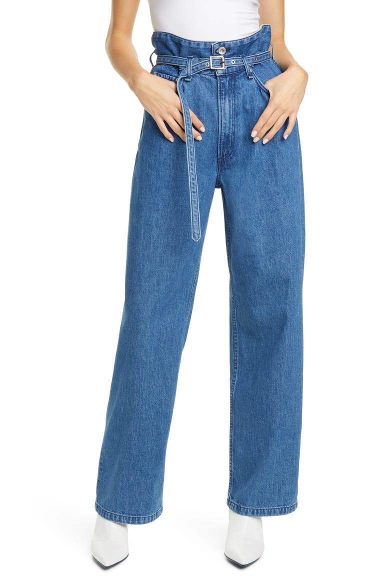 Paperbag Waist Wide Leg Jeans, Main, color, BLUEGRASS