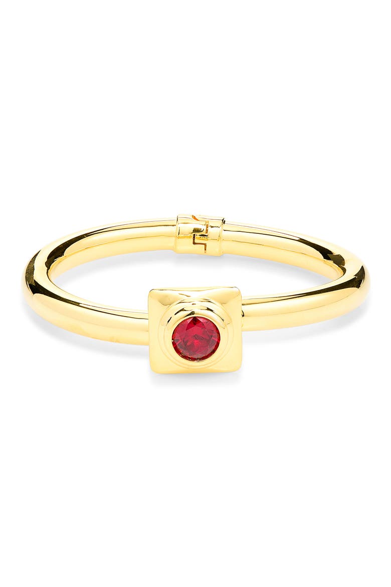 Hinged Gem Bangle, Alternate, color, GOLD/RED