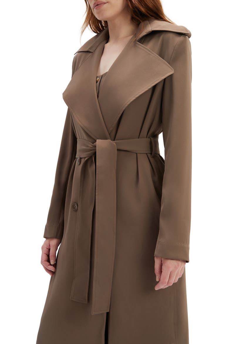Kira Trench Coat, Alternate, color, COFFEE BROWN