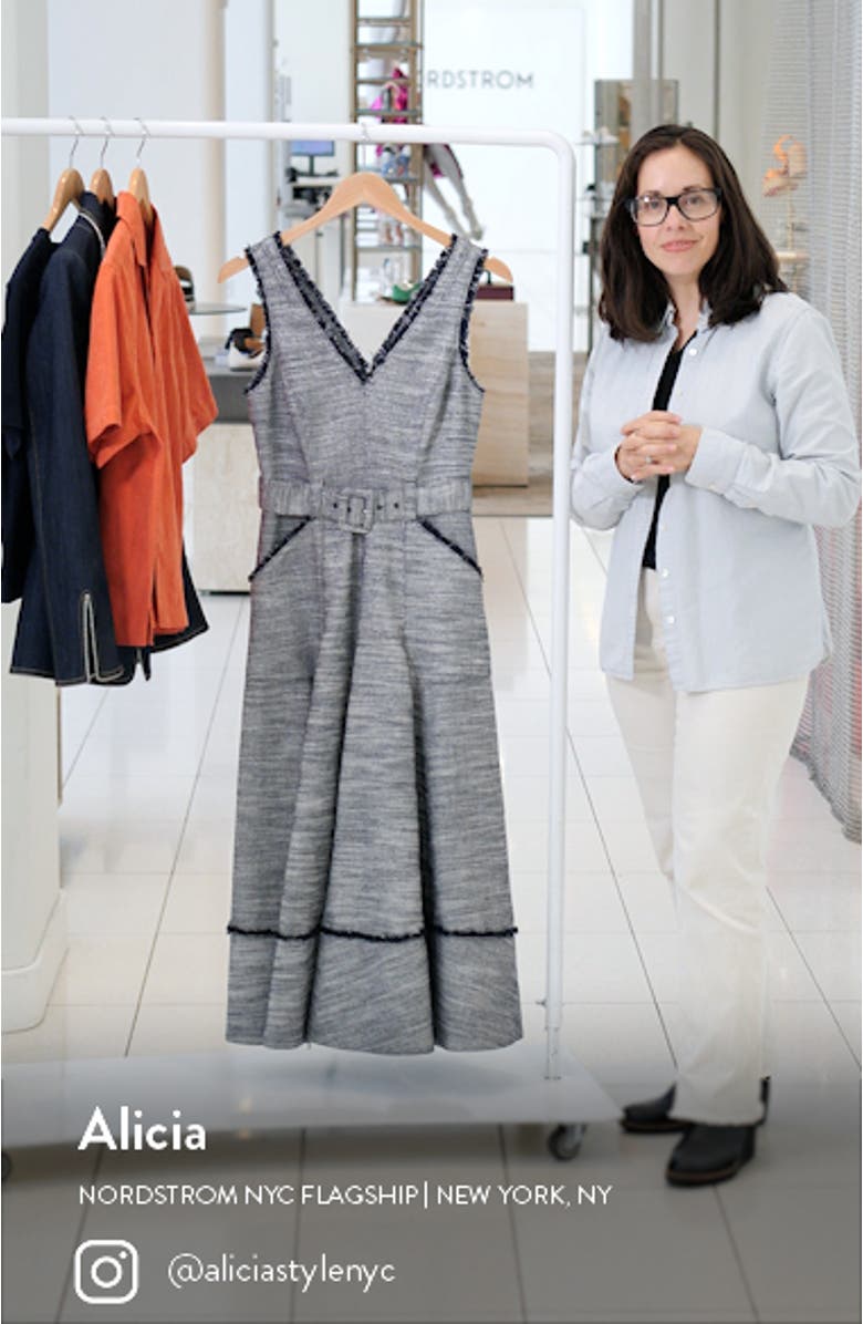 Tadi Metallic Fringe Tweed Dress, sales video thumbnail