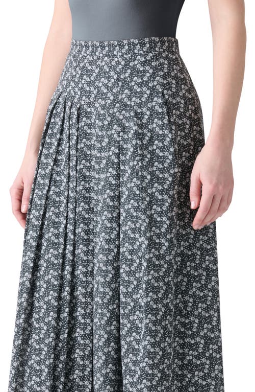 Akris Mini Anemone Pleated Cotton Voile Maxi Skirt In Gray
