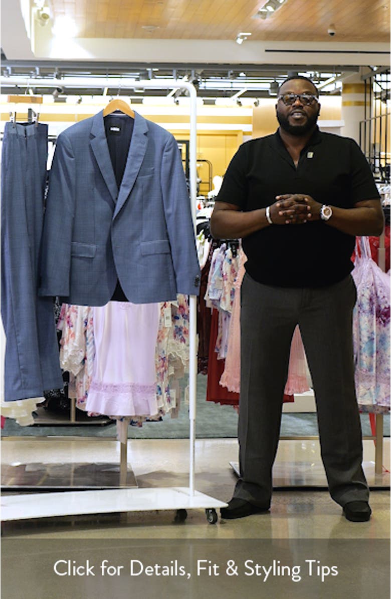 Huge Slim Fit Blue Plaid Wool Suit, sales video thumbnail