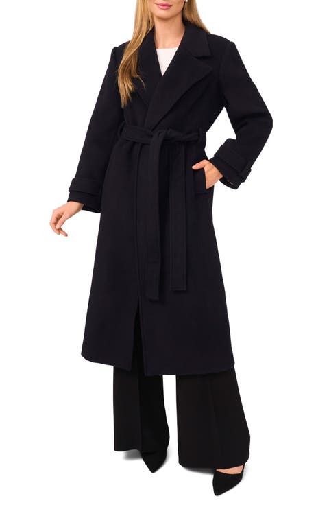 Wool Blend Wrap Coat
