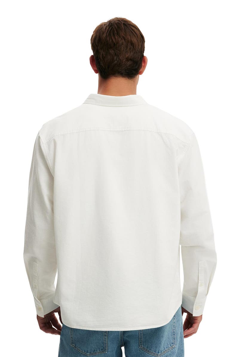 Cotton On Men's Bedford Long Sleeve Shirt, Alternate, color, White Emb