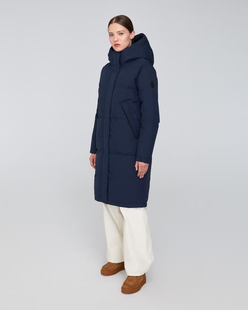 Quartz Co. Ines | Hooded Down Winter Jacket In True Navy