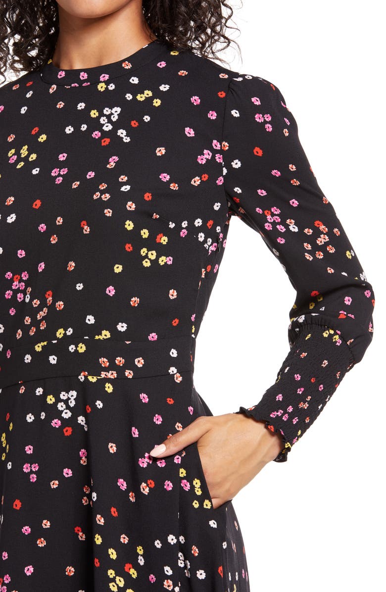 Halogen<sup>®</sup> Tie Back Long Sleeve Dress, Alternate, color,