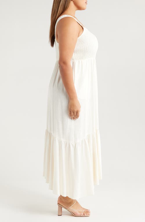 Chelsea28 Smocked Maxi Sundress In Ivory Cloud