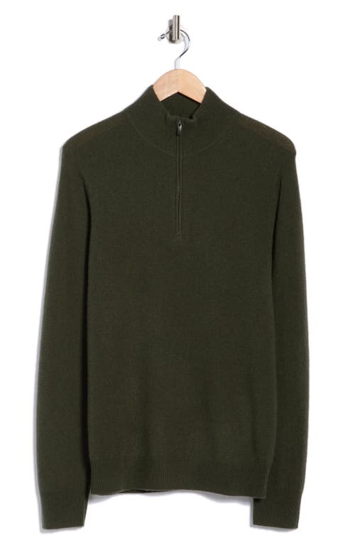 Nordstrom Cashmere Quarter Zip Sweater In Green