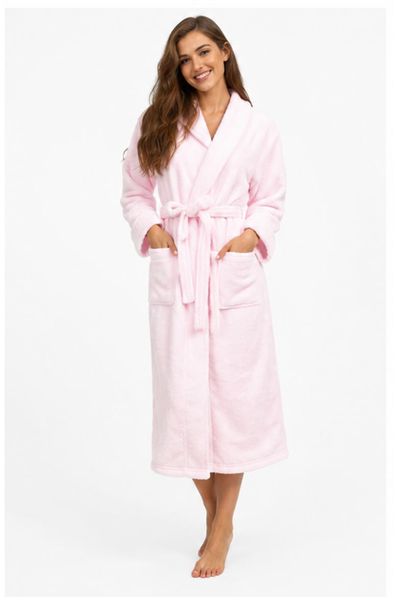 Plush Robe, Alternate, color, Light Pink