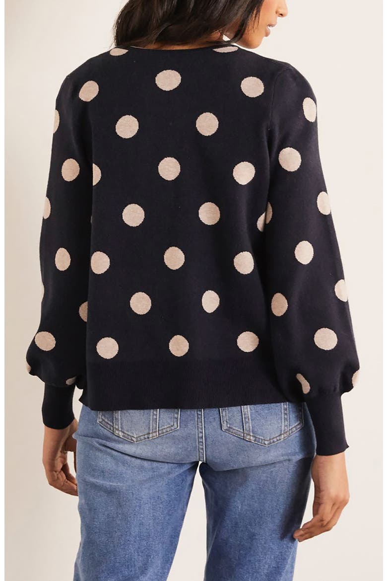 Berkshire Polka Dot Cardigan, Alternate, color, NAVY SPOT