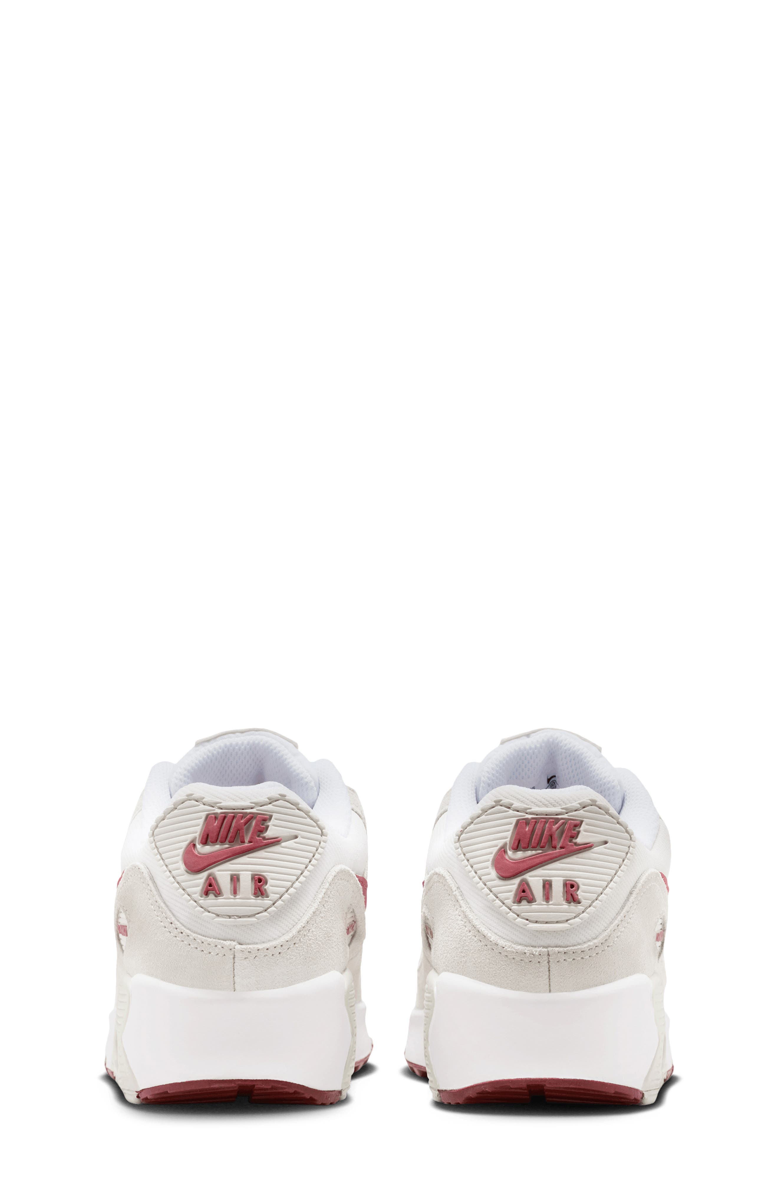 Nike Kids' Air Max 90 Sneaker, Alternate, color, White/ Light Bone/ Crimson