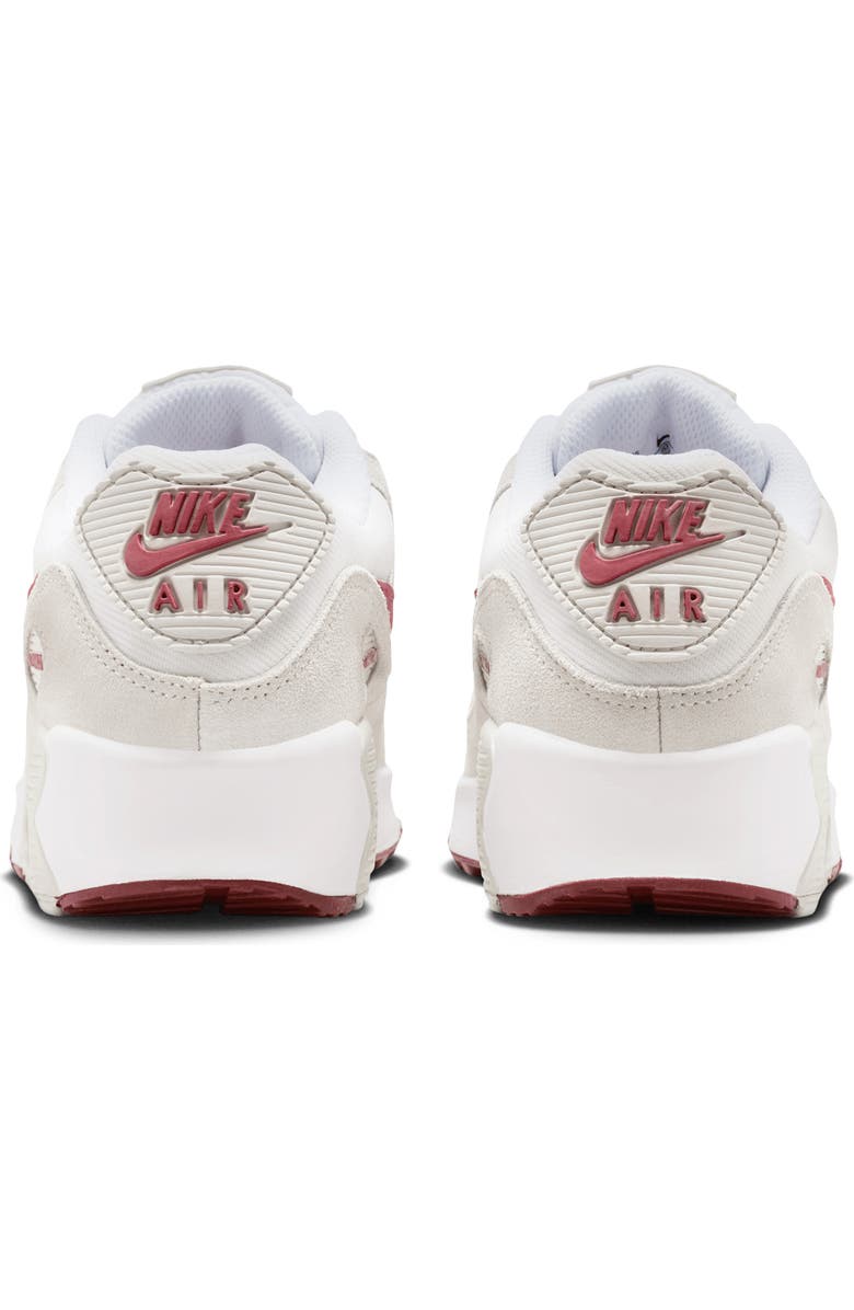 Nike Kids' Air Max 90 Sneaker, Alternate, color, White/ Light Bone/ Crimson
