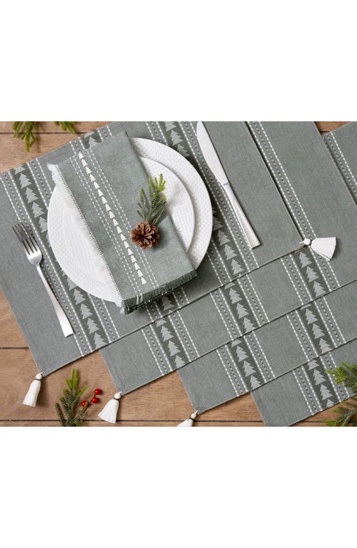 Design Imports Balsam Fir Tree Jacquard Set Of 4 Placemats In Gray