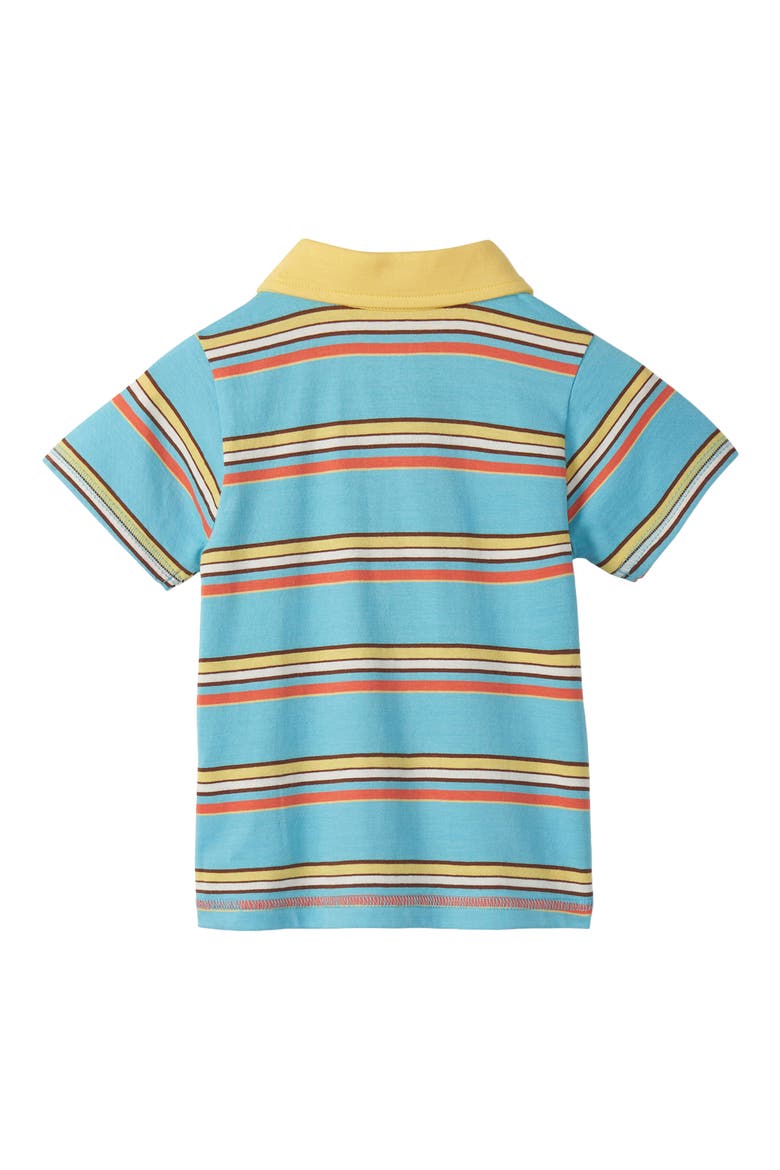 Kids' Camp Stripe Peached Cotton Polo, Alternate, color, MILKY BLUE